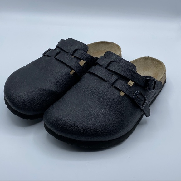 Birkenstock Shoes - Birkenstock Birki’s Black Leather Mules Clogs - Size 5